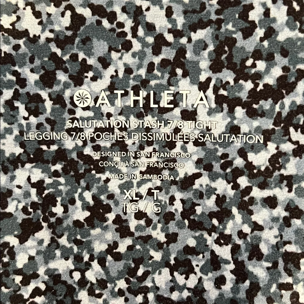 Athleta Salutation Stash 7/8 Tight Pattern Leggings w/Side Pockets Size XL - Image 3