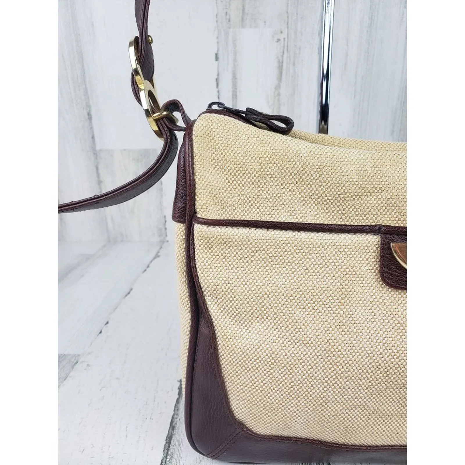 Capezio Beige Brown Shoulder Bag Women's Crossbody Purse - Image 4