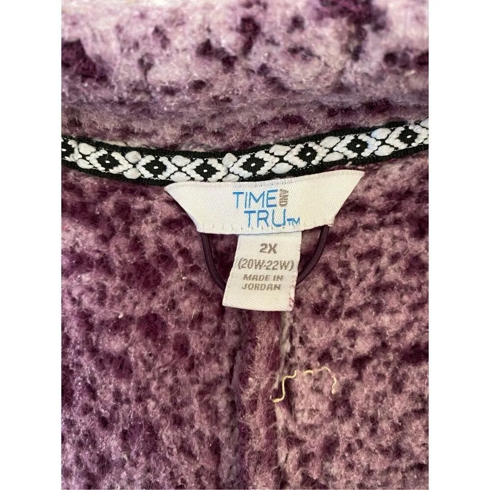 Time And Tru Knit Quarter Zip Pullover Sweater Winter Everyday School Workwear - Image 9