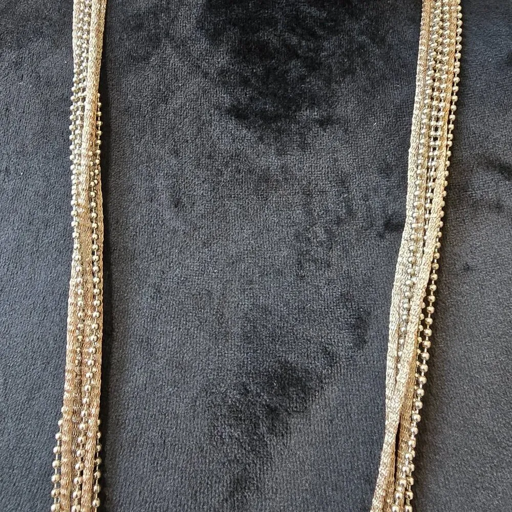 Womens Fashion Multi Strand Silver Tone Necklace Knot Tassel Adjustable Length - Image 5