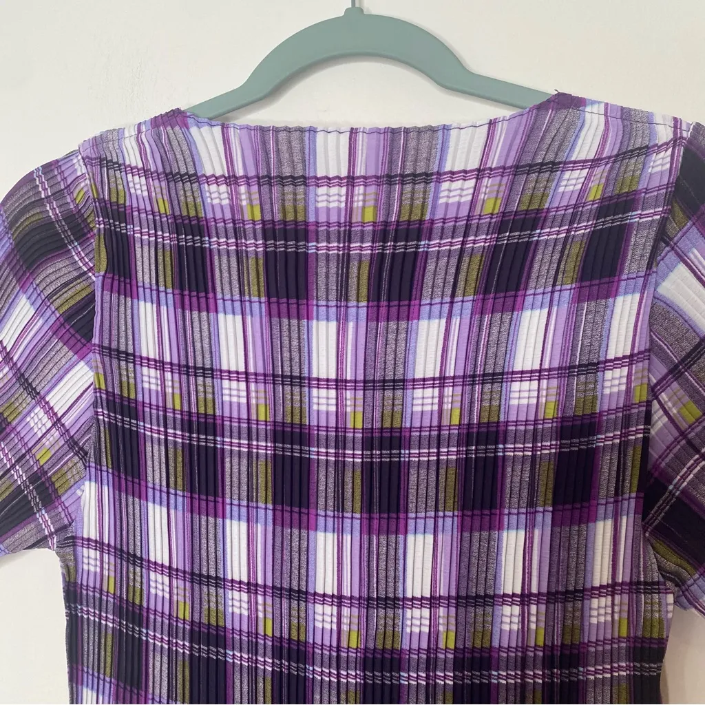 Pleatsme Pintuck Plaid MIDI Dress in size L Size L - Image 7