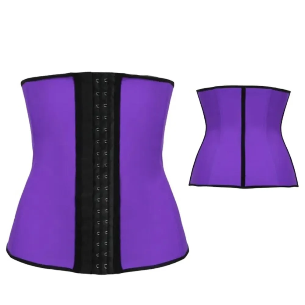 Bone Latex Waist Trainer Shapewear Slimming Belt Waist Cincher Size XS Purple - Image 2