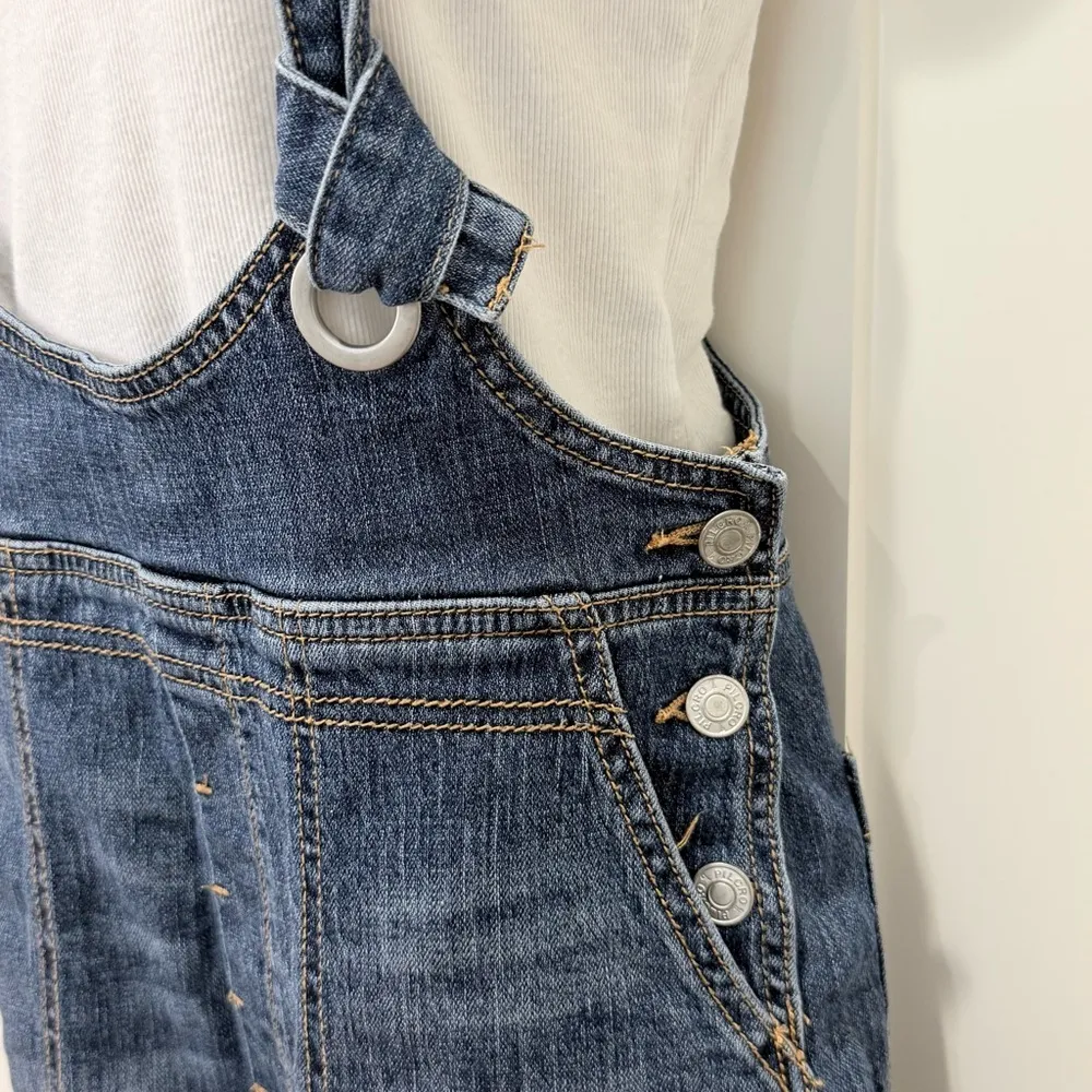 Anthropologie Pilcro Slouchy Denim Overalls Shortalls Size 27 Boho Chic Country - Image 8