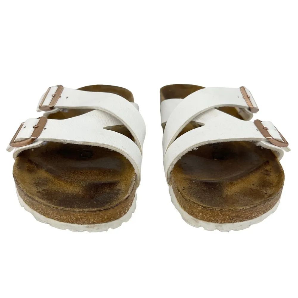 Birkenstock Yao Sandals White Double Buckle 37 L6M4 - Image 3