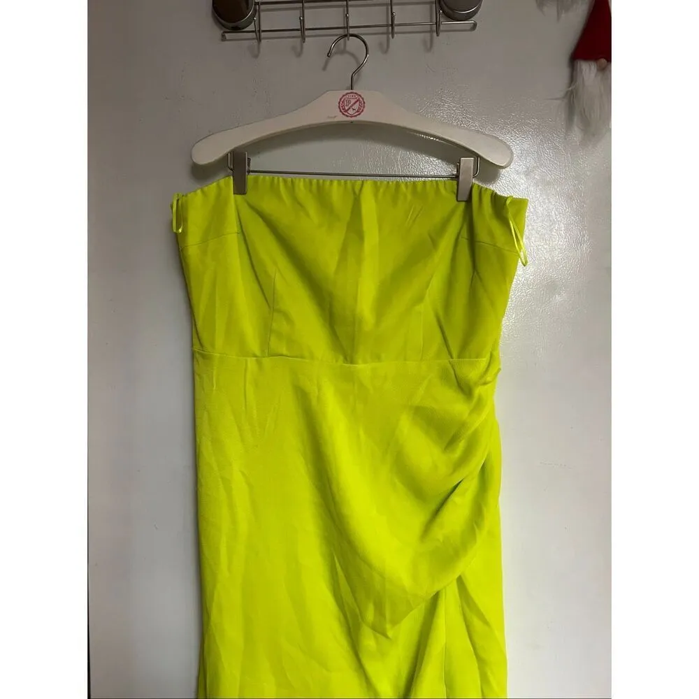 Cushnie Lime Green Strapless Dress Woman’s Size 16 NEW MSRP $50 - Image 3