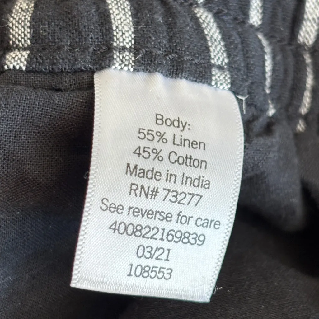 Sonoma black and white striped wide leg pants with elastic waist Size M - Image 8