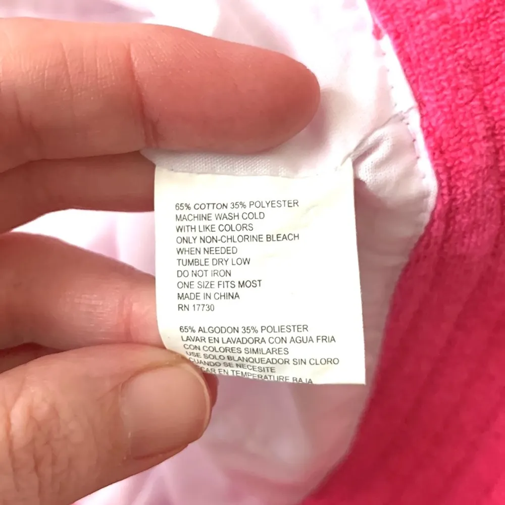 Hot Pink Bucket Hat Terry Cloth Summer Spring Womens OS Adult - Image 3