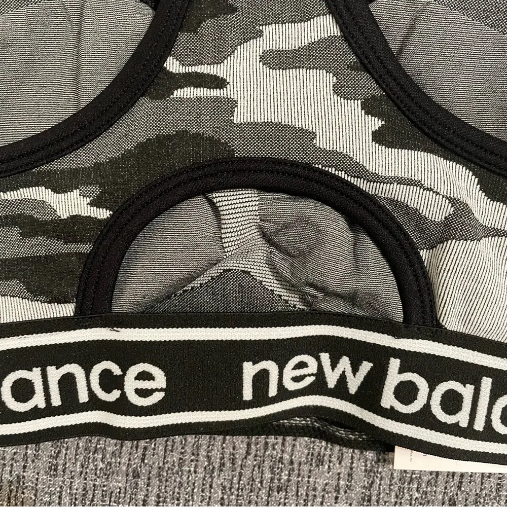 New Balance Women’s Black & Gray Camo Sports Bra - Image 4