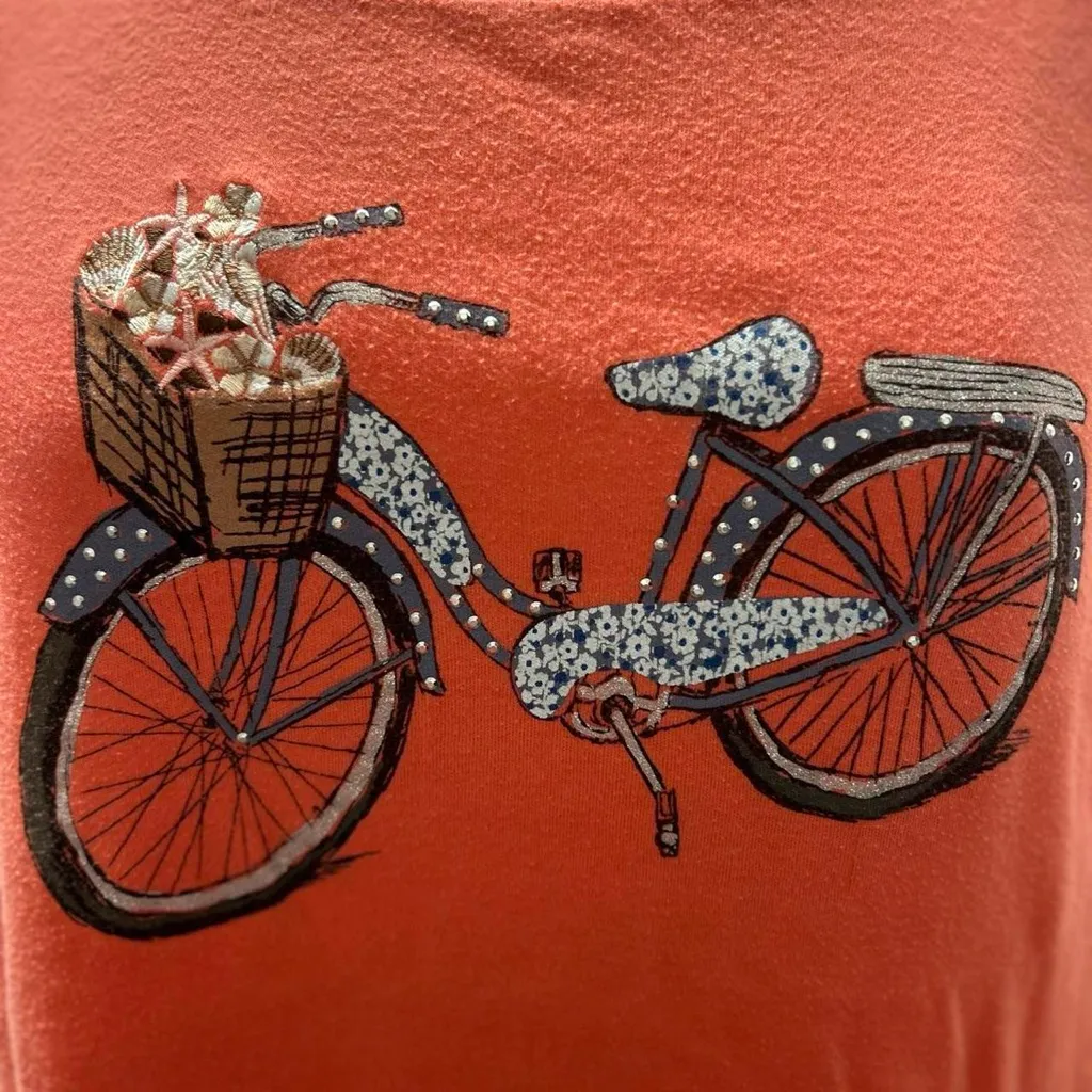 Rebecca Malone  Coral Bicycle Graphic Tee - Image 2