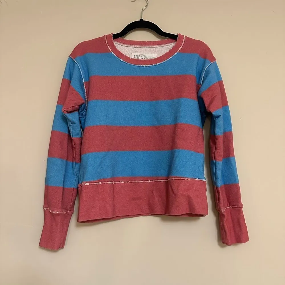 Frank & Eileen Tee Lab Bold Stripe Sweatshirt – Red & Blue, Women’s Small - Image 3