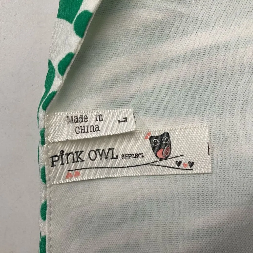 PINK OWL‎ Women’s Dress Green & White Fit & Flare Size Large Sleeveless - Image 6