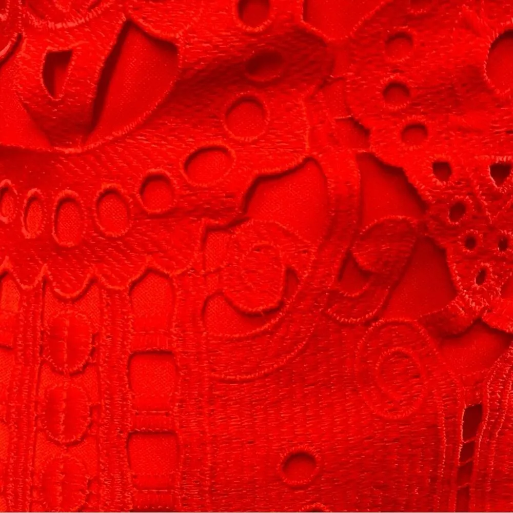 Lulus Mini Dress Lace Crochet Bodycon Spaghetti Strap Coral Women’s Size Small - Image 12