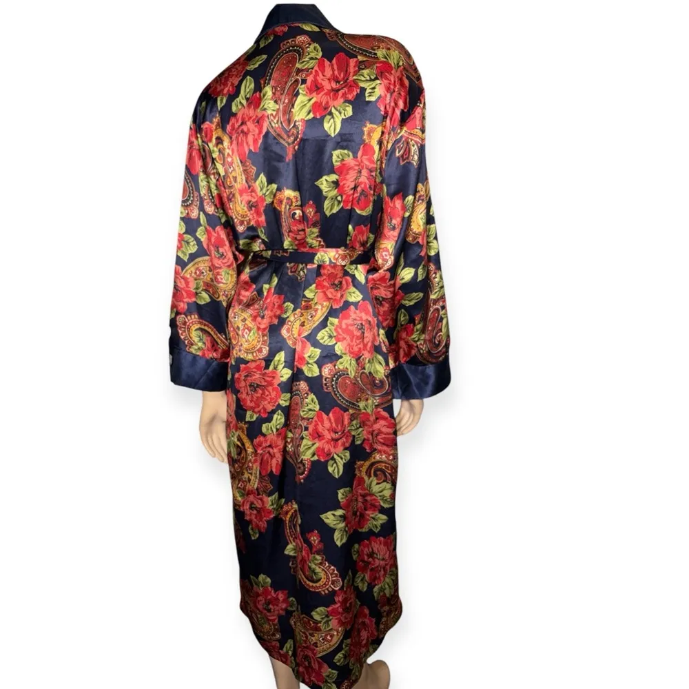 Vintage Victoria Secret women’s long Floral Satin Robe  size P/S - Image 4
