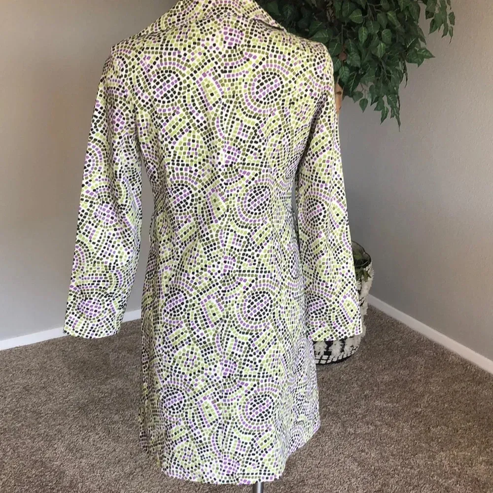 Willi Smith Womens Purple and Green Printed Jacket/Blazer - Image 4