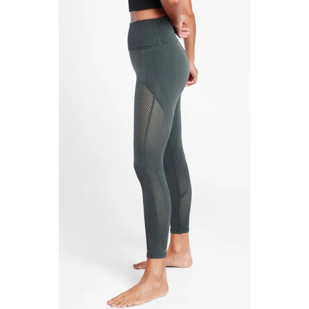 Mudra 7/8 Tights Anthracite Grey Mesh Cut-Outs Cutouts High-Rise Waist - Image 5