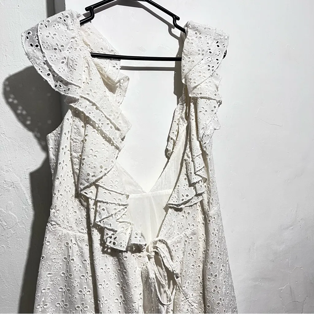 MAJORELLE Elegant White Cotton Dress - Image 5