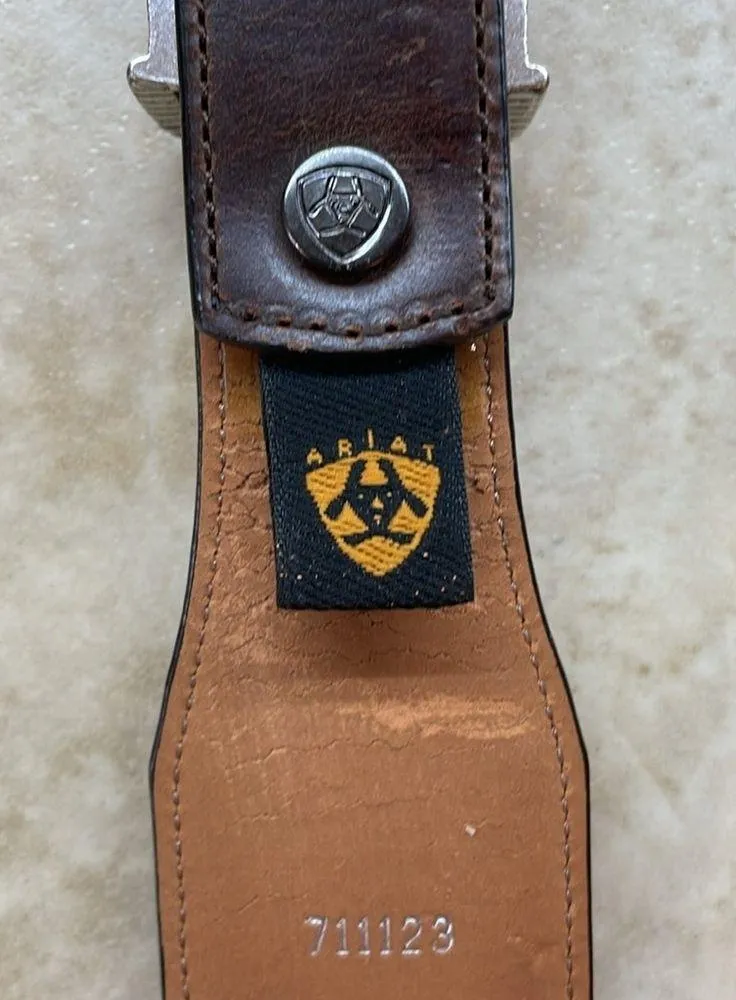 Belt Full Grain Leather Rhinestone Buckle Western 711123 Brown Size 30 - Image 12