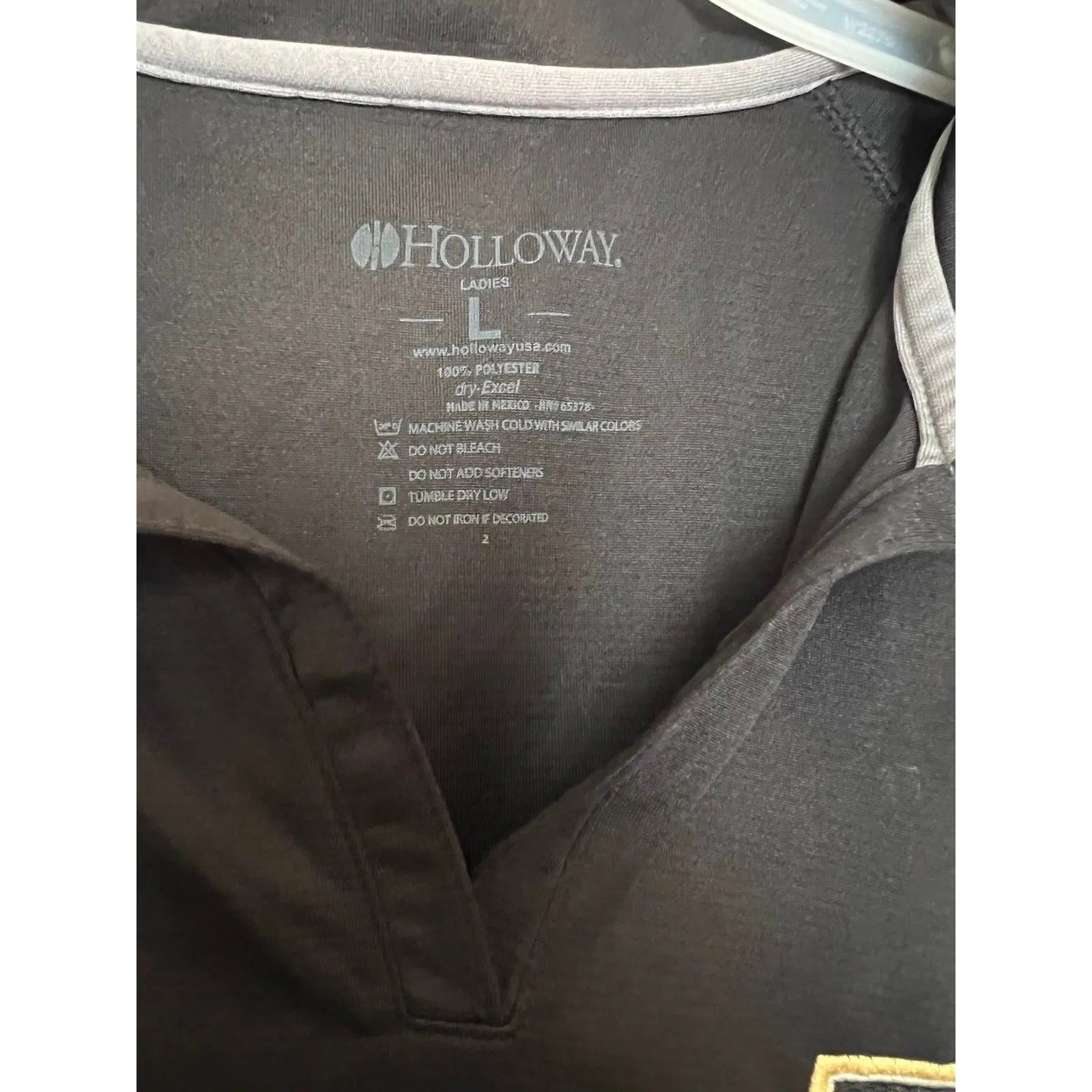 Holloway Ladies L Purdue polo shirt‎ black and gray - Image 3