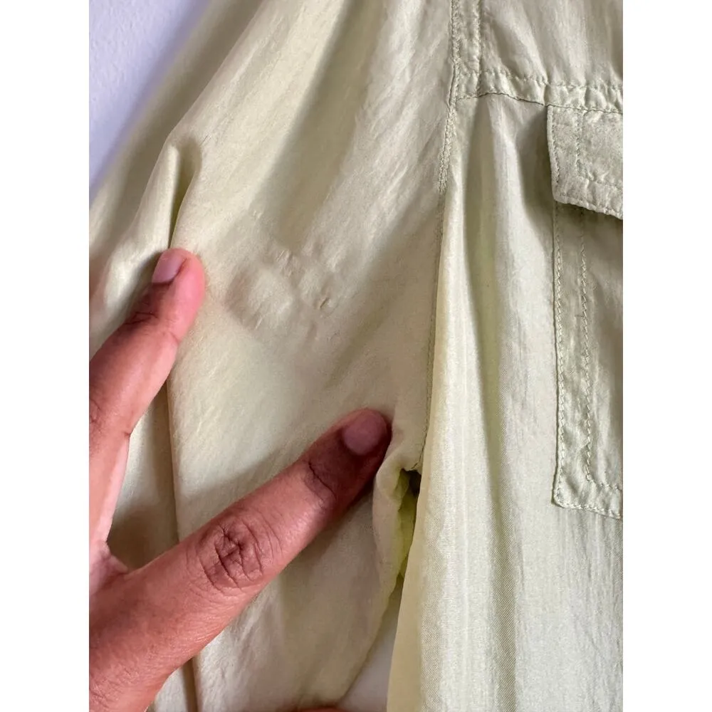Vintage Banana Republic Silk Y2k Citron Green Silk Shirt Office Siren 90s SIZE M - Image 6