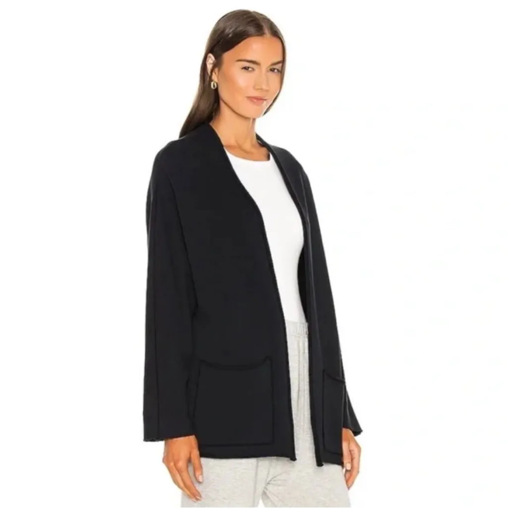 Frank & Eileen Barbara Beach Cotton Cardigan Triple Fleece Black New Size Medium - Image 6