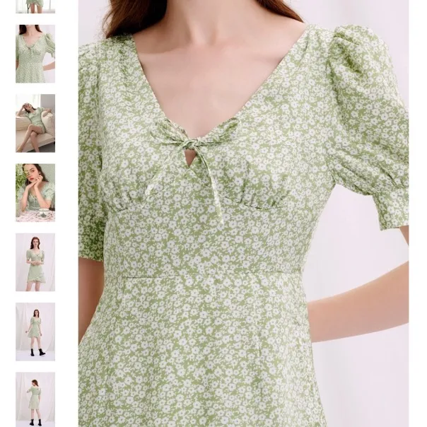 Petite Studio NYC Virginia Dress in Mint Floral Green - Image 2