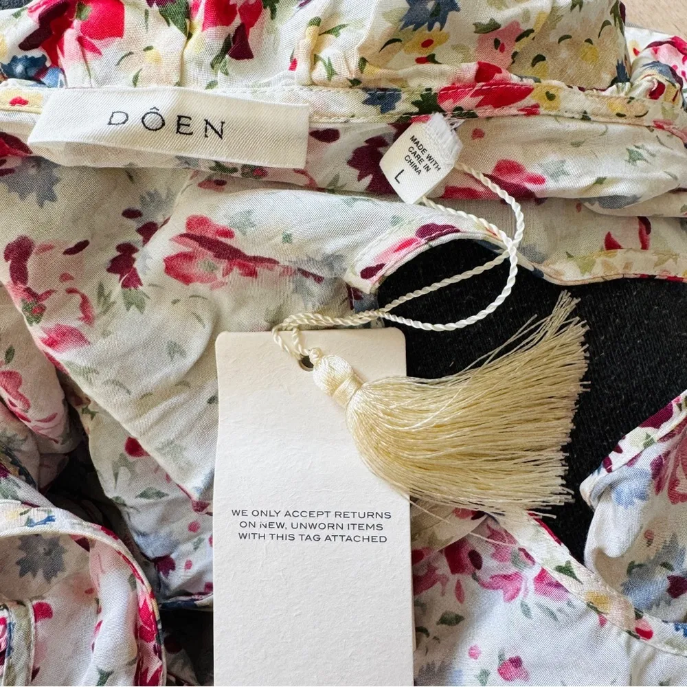 Doen silk blend Floral Sleeveless Dress NEW Pink Size L - Image 6