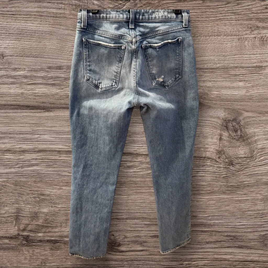 FAVORITE DAUGHTER The Erin High Rise Slim Straight Size 24 Color Earth Blue - Image 3