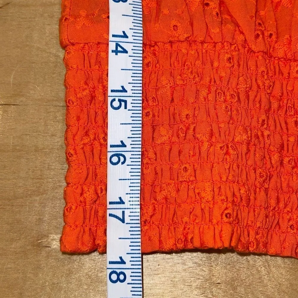 1. State Top Tigerlily Eyelet Ruffle Smocked Crop Orange Size XS‎ NWT - Image 9