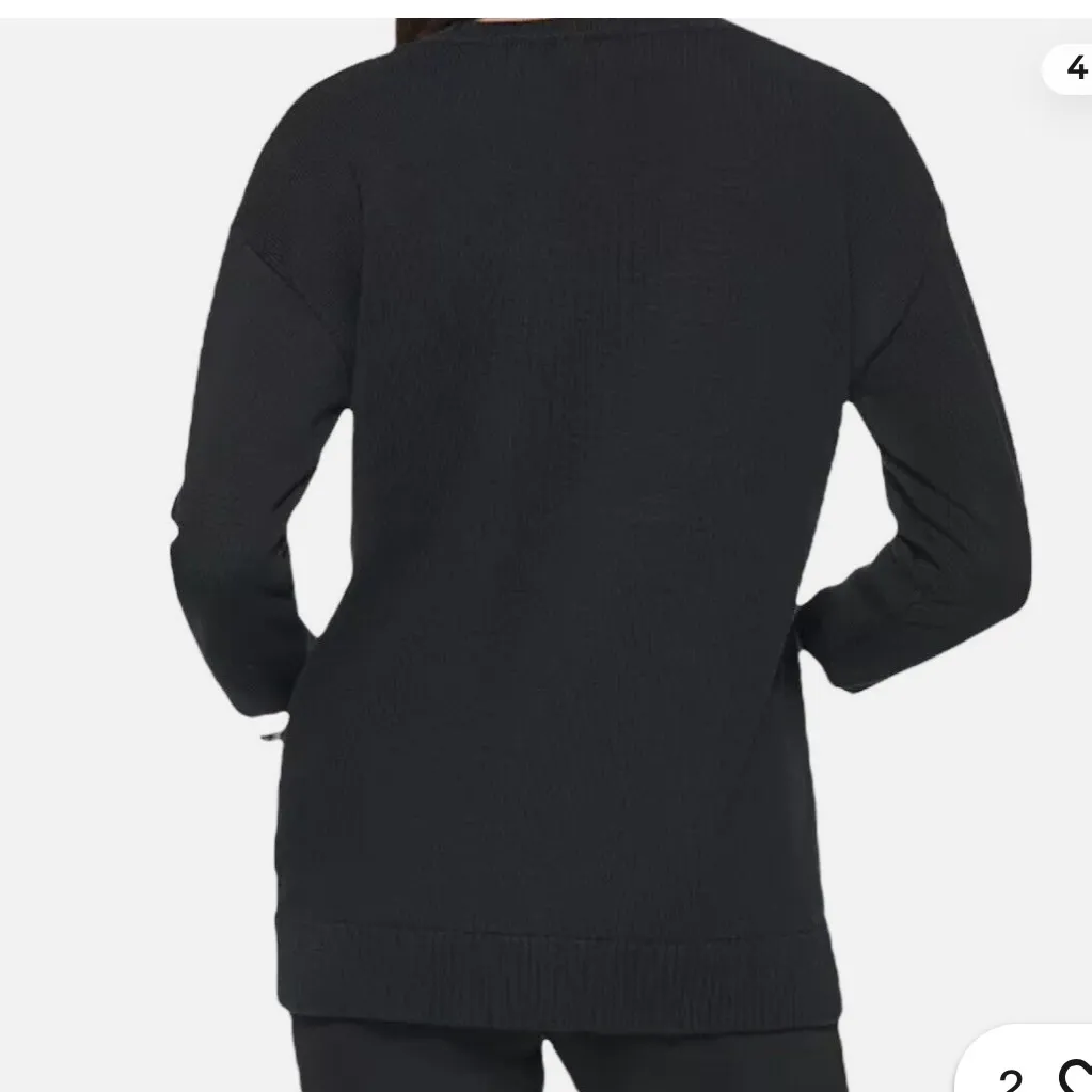 Karl Lagerfeld Paris Intarsia Graphic Sweater Size L Black & White W/cry… - Image 4