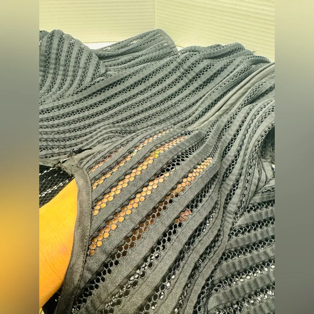 Damee, Inc. Sz Zipper Jacket Cover Up Top Shirt Blouse Black S - Image 4