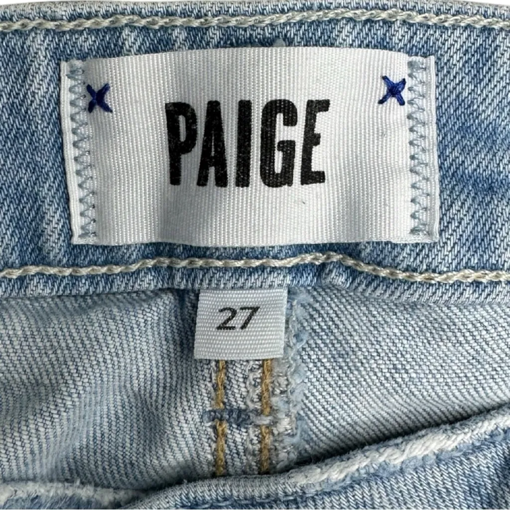 PAIGE Blue Distressed Sarah Slim Leg Jeans Size 27 - Image 5