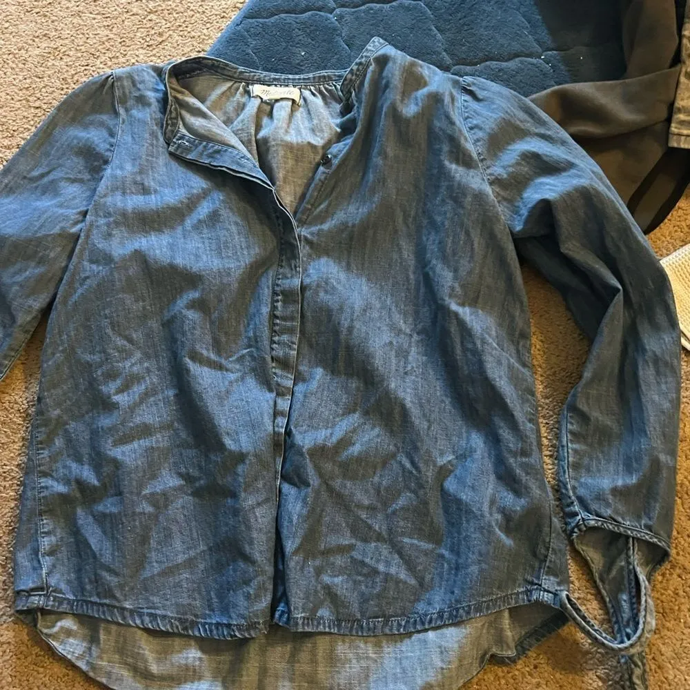Madewell xs blue denim blouse - Image 3