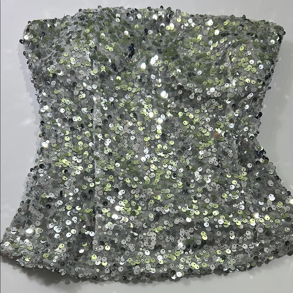 Sequin Strapless Top - Image 5