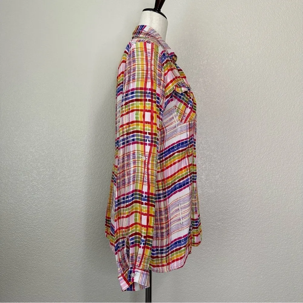 CAbi Cirque Colorful Plaid Button Down Shirt - Image 7