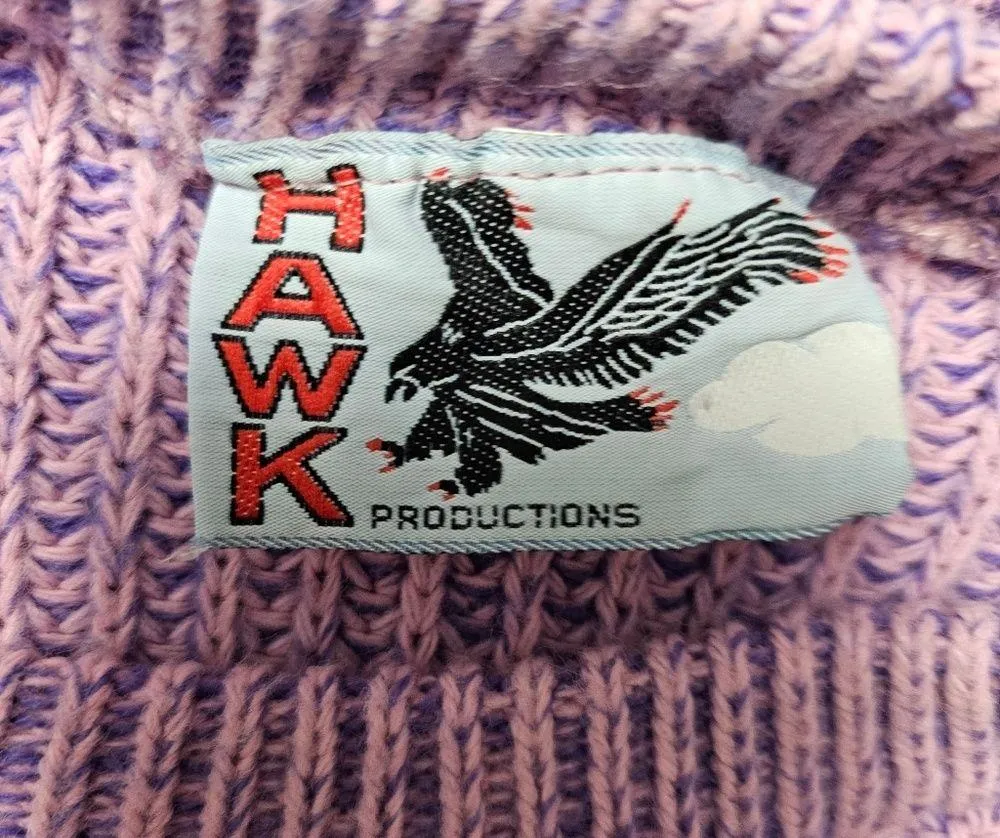 Vintage Hawk Productions Orchid & Purple Shaker Stich Crewneck Sweater Size XL - Image 5