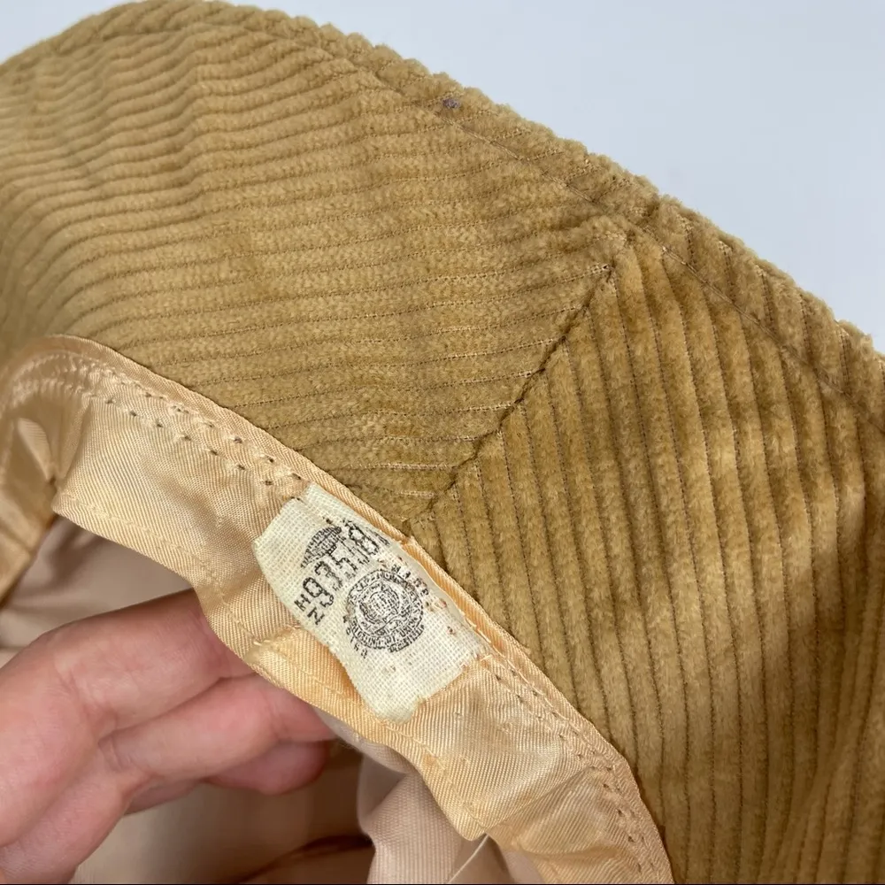 Vintage Tan Corduroy Bucket Hat Y2K Trendy - Image 3