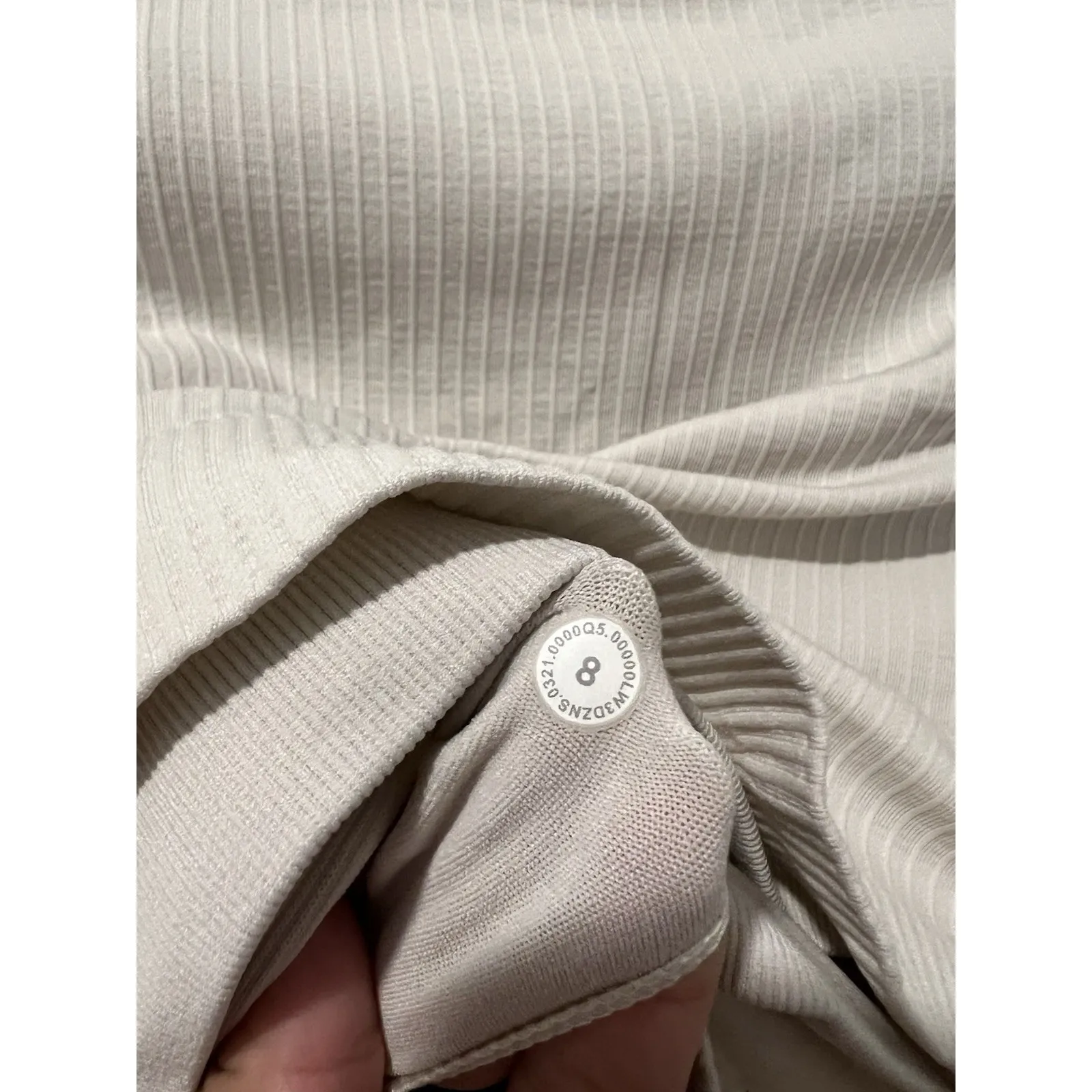 Lululemon Ebb to Street Long Sleeve White Opal Size 8 Yoga Athletic Built In Bra - Image 4