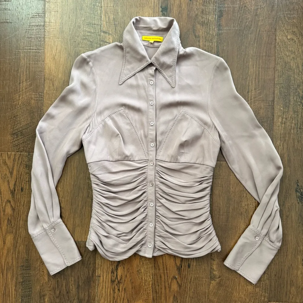 CATHERINE MALANDRINO lavender elegant western style top, size S - Image 5