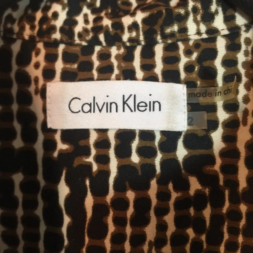 Calvin Klein Animal Safari Print Tie Shirt Dress - Image 2
