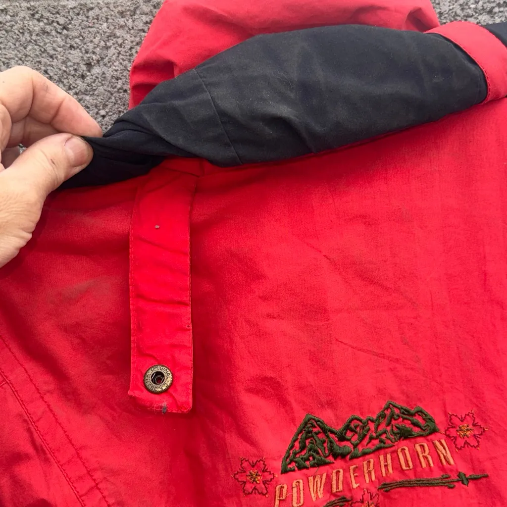 Powderhorn Red & Black Ski Vintage Snowboard Snowsuit Women's Size 8 - Image 16