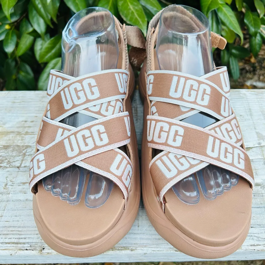UGG Beige Strappy Platform Sandals - Image 2