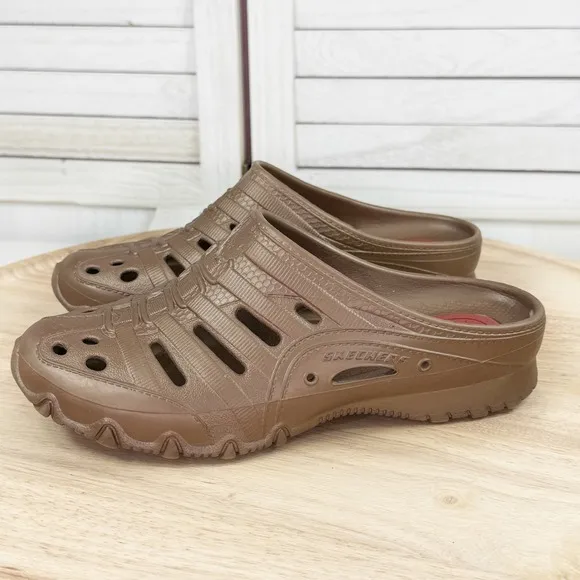 Skechers GoWalk 5 Foamies Slip On Mules Metallic Bronze Brown Size 7 - Image 3