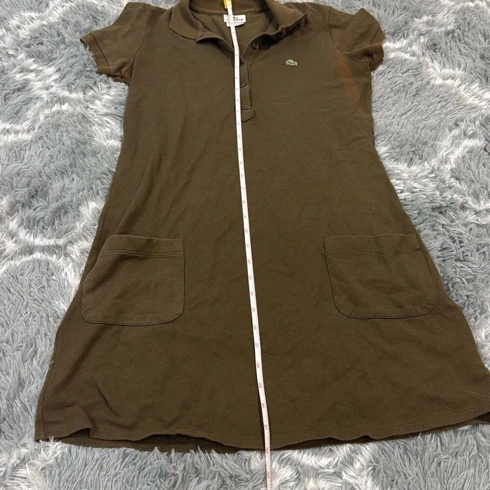 Lacoste pique solo cotton dress brown size 38   Has a stain on front but can mos - Image 6