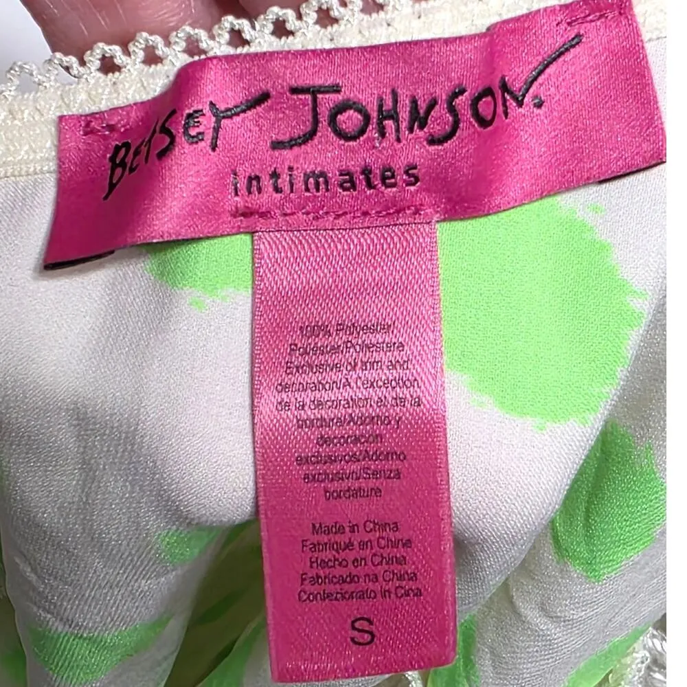 Betsey Johnson Intimates Green Dot Silky Luxe 2-Piece Pajama Short Set Small NEW - Image 5