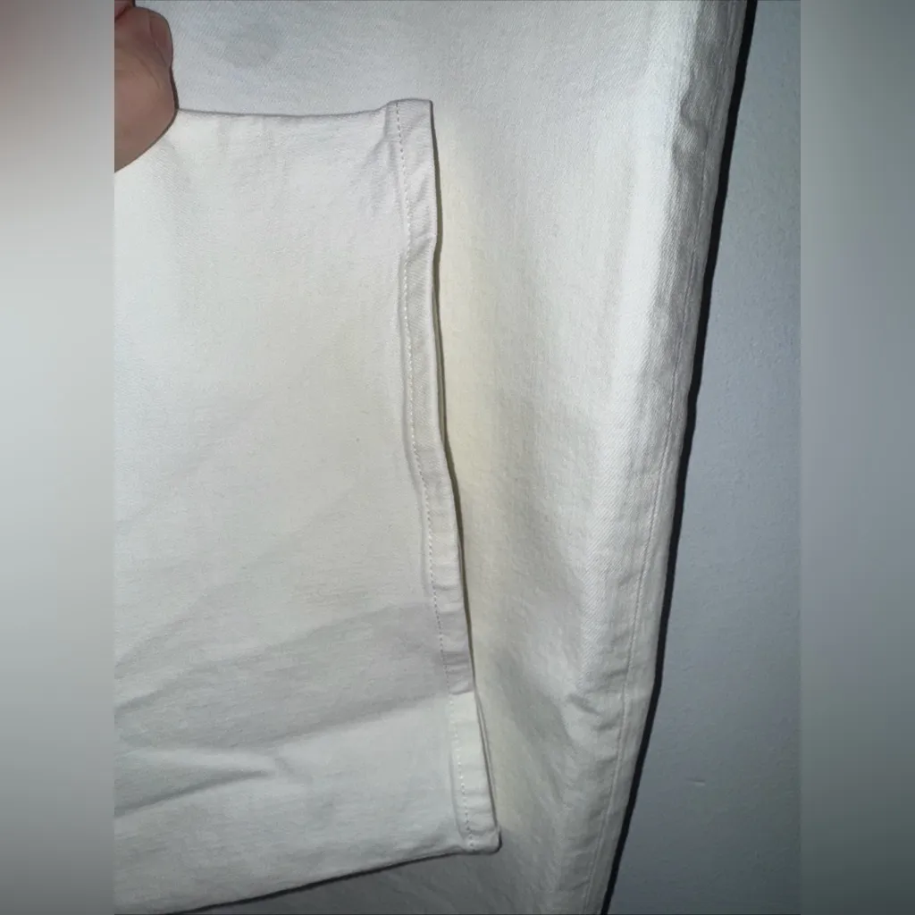 Madewell The Perfect Vintage Wide‎ Leg Crop Jeans White 33 Petite - Image 4