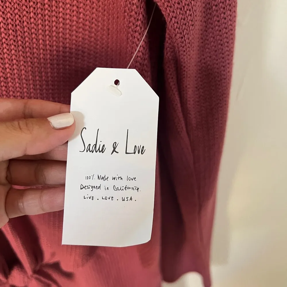 NWT Sadie & Love Red High Low Button Front Knit Sweater Size M Size M - Image 7