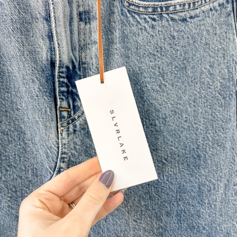 NEW SLVRLAKE Dallas Skirt Maxi Denim Hard Times Blue Size 2 - Image 7