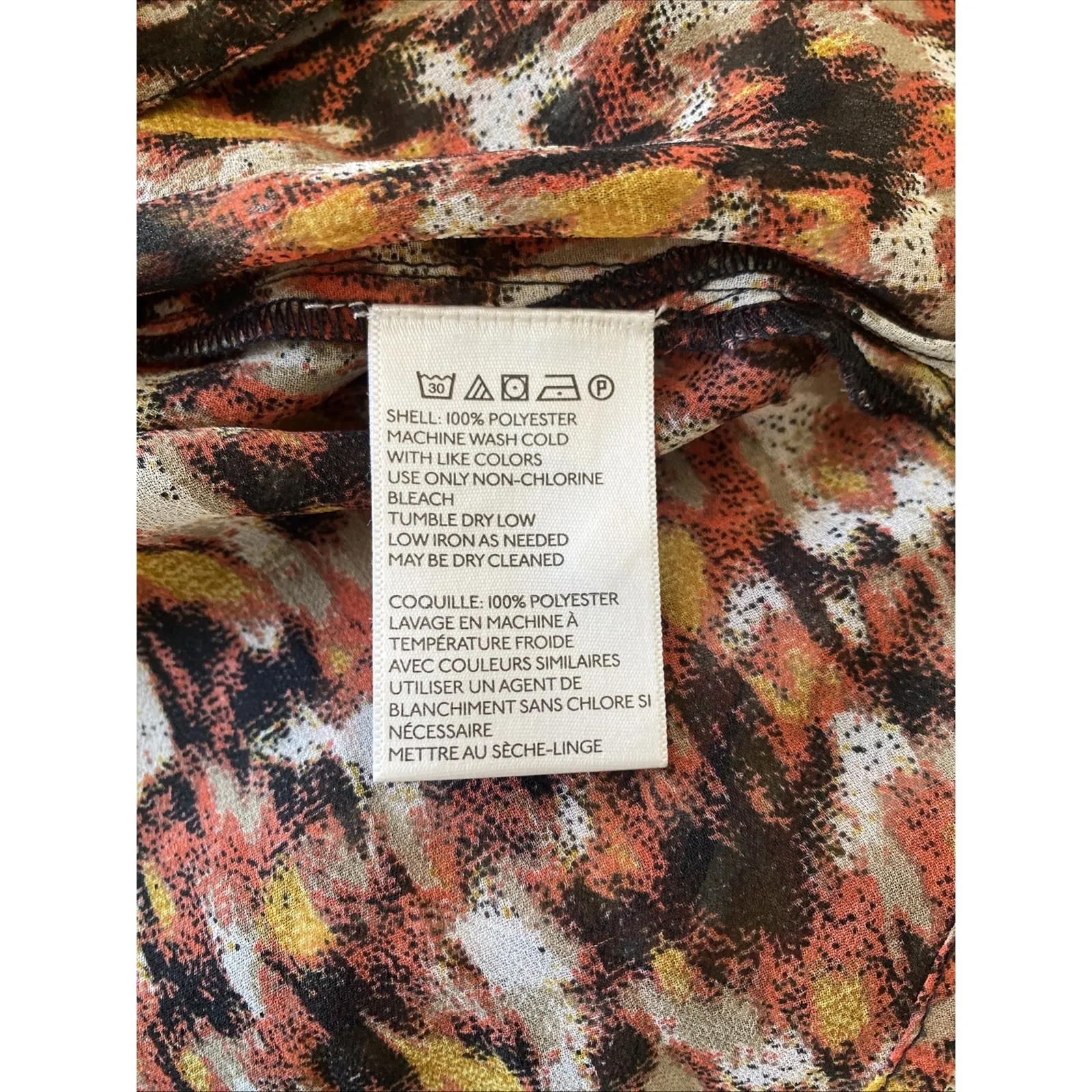 Ecote Womens Small Semi Sheer Top Fall Long Sleeve Career Button - Image 7