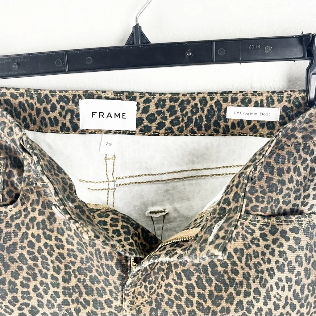 FRAME Le Crop Mini Bootcut Leopard Print High Rise Jeans Size 29 - Image 6