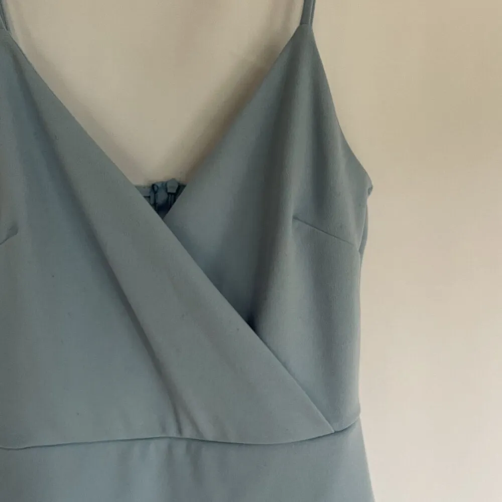 Akira powder blue romper spaghetti straps v-neck design women's size small - Image 2